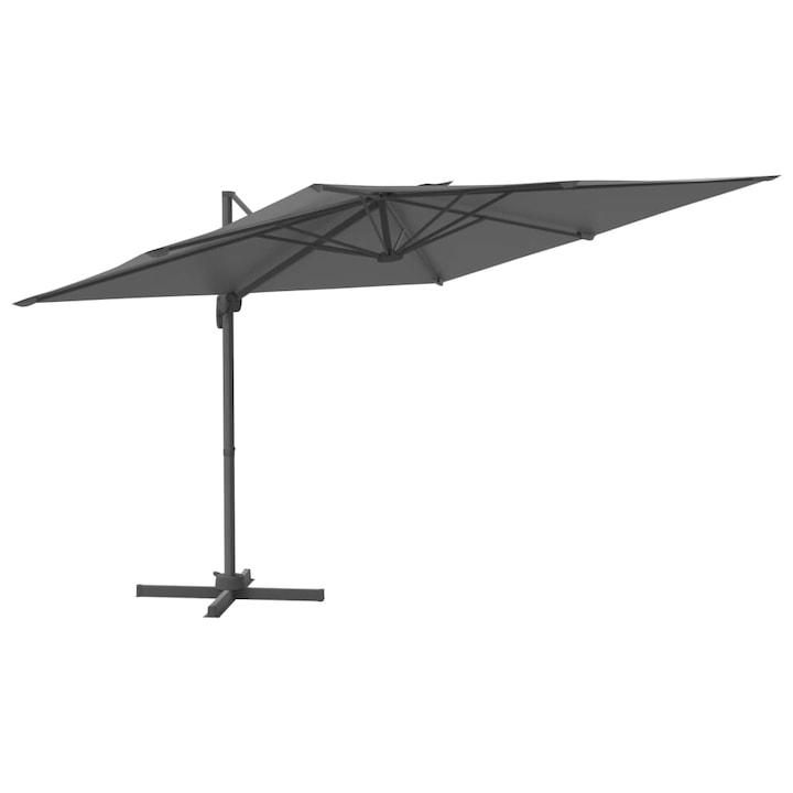 Umbrela in consola cu LED vidaXL, antracit, 400x300 cm, 21.01 kg