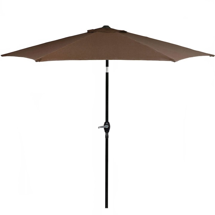 Umbrela terasa gradina, cu manivela si inclinare, GU23, diametru 260cm, maro