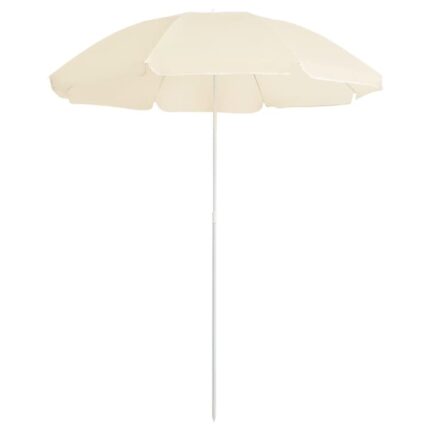 Umbrela de soare de exterior vidaXL, stalp din otel, nisipiu, 180 cm, 0.95 kg