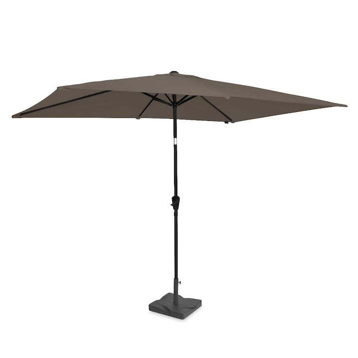 Umbrela de soare VONROC, GP507XX_TAUPE_C2, 200X300cm, premium, cafenie, cu baza din beton