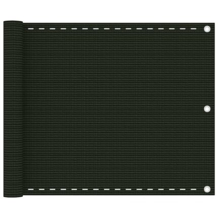 Paravan pentru balcon vidaXL, verde inchis, 75x600, HDPE