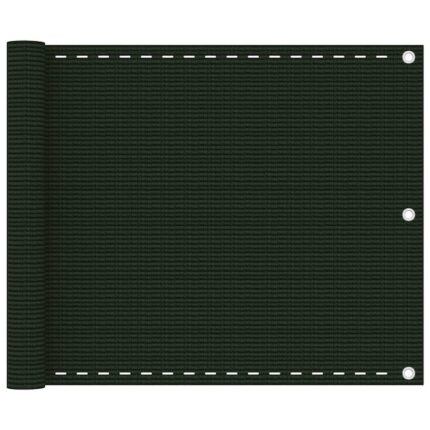 Paravan de balcon vidaXL, verde inchis, 75x400 cm, HDPE