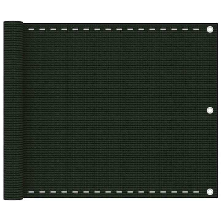 75x400 cm Paravan de balcon vidaXL, verde inchis, 75x400 cm, HDPE
