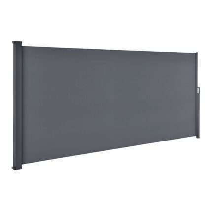 Paravan separator lateral Dubai, retractabil, pentru gradina, impermeabil si reglabil, 500 x 180 cm, antracit