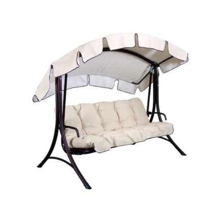 Balansoar de gradina cu functie pat , Diego, 208x126x173 cm, Structura otel, acoperis si perne incluse