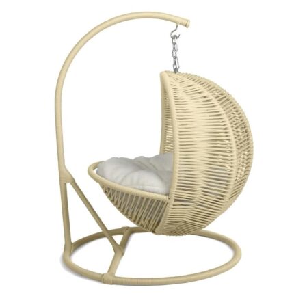 Balansoar pentru catei, nuanta crem, cu perna inclusa, cadru metalic, snur textil, sintetic