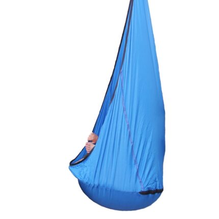 Hamac suspendat pentru copii, tip leagan, 70x150 cm pana la 80 kg, pentru casa si gradina, albastru