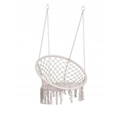 Fotoliu de gradina suspendat, structura metalica, tesatura solida, sustine pana la 150 kg, bej