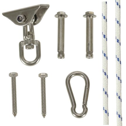 Set montaj hamac Luka, inox, rotire 360, capacitate 300kg, 7x4cm, multicolor