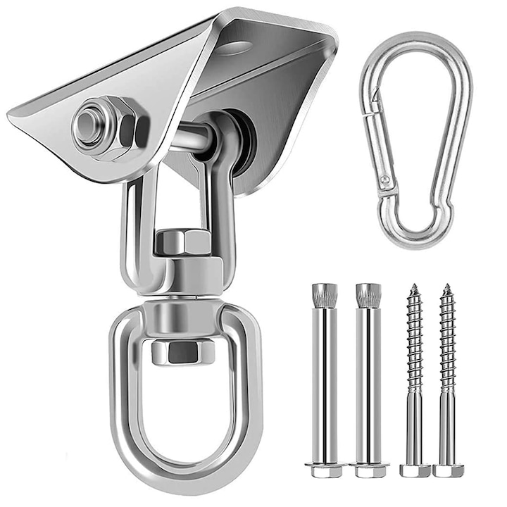 Carlig pentru hamac, ActivePlus, Inox, 9x7x4 cm, Argintiu