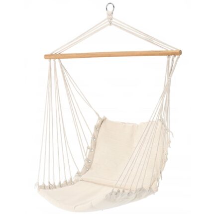 Hamac suspendat tip scaun brazilian, 60x120x130cm, 150kg, bej