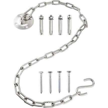 Set Accesorii Montare Scaun Suspendat Sunmostar, Otel Inoxidabil, Argintiu, Lant 5mm