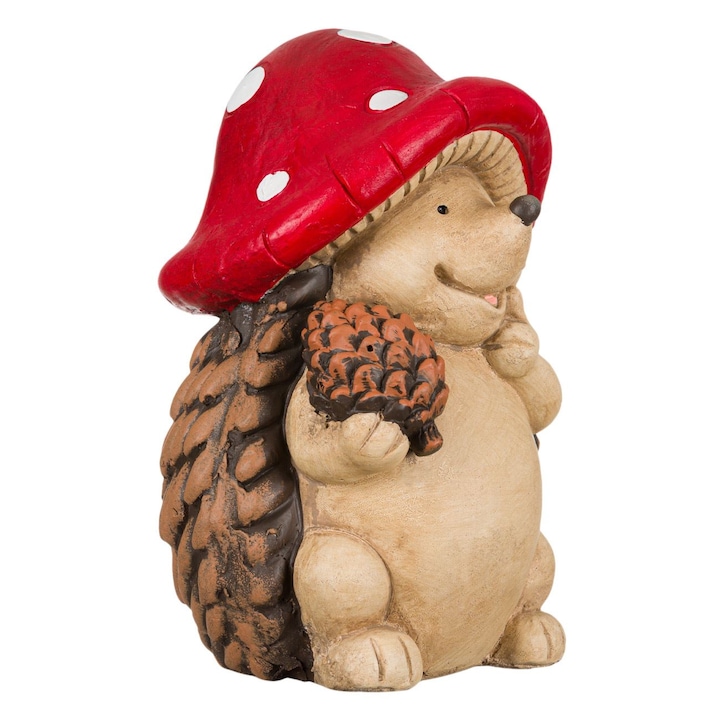 Arici cu palarie in forma de ciuperca, din ceramica, 30x16x18cm