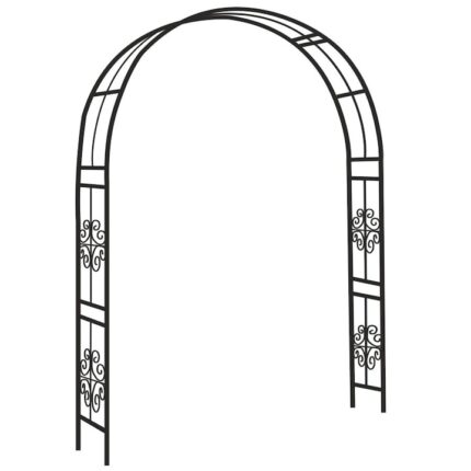 Pergola pentru gradina, arcada metalica, 118x24x220 cm, negru