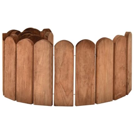 Stet 3 Rola bordura vidaXL, Lemn, 120 x 20 x 1,5 cm, Maro, 3053645