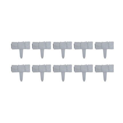 Pachet 10 buc Bordura Gardulet Decorativ Plastic pentru Gazon sau Flori, Dimensiuni 25.5x23x2 cm, Imitatie Piatra