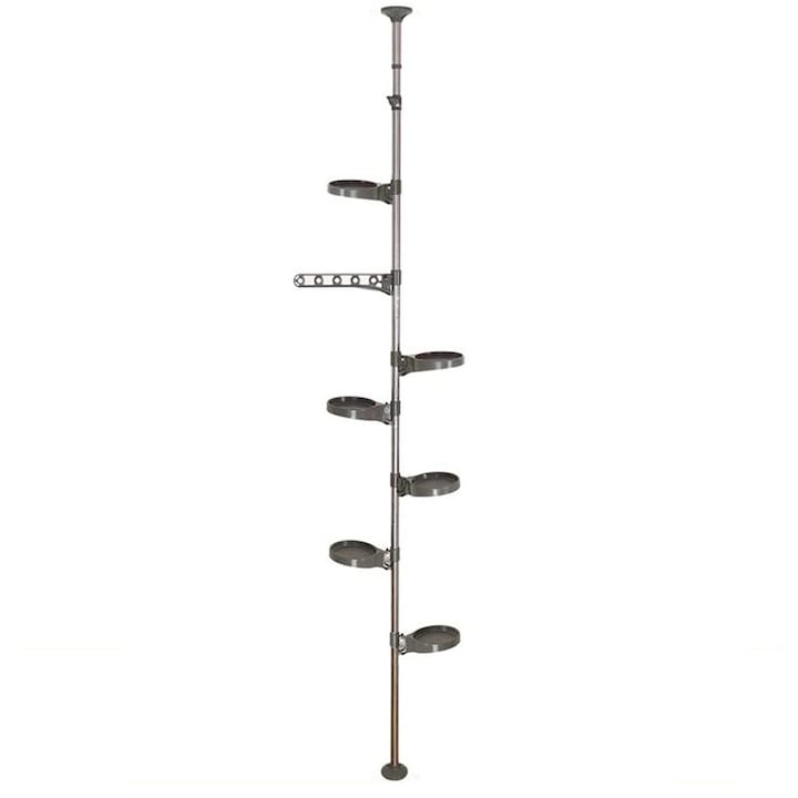 Suport telescopic pentru flori Timeless Tools, inaltime intre 230-290 cm, Gri