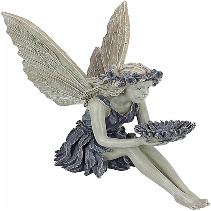 Statueta zana gradina, Rasina, 14x8x14.8cm, Gri