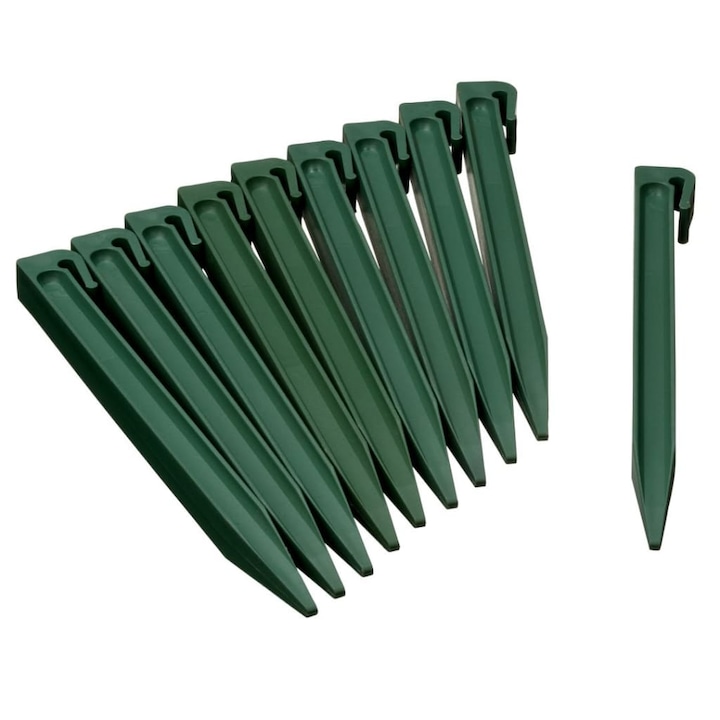 Tarus de fixare bordura Nature, 10 buc., Polipropilena, Verde
