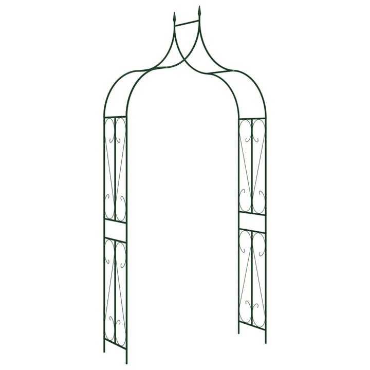 Arcada de gradina, vidaXL, Fier, 120 x 38 x 258 cm, Verde