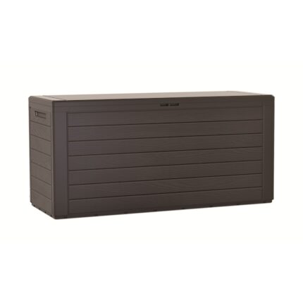 Lada depozitare, finisaj imitatie lemn - “Woodebox”, maro terra d`ombra, 280 litri, cm 116 x 43,8 x 55,5h
