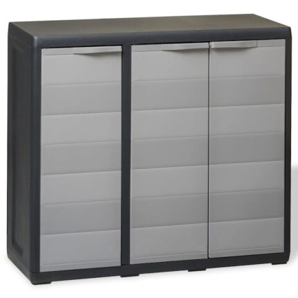Dulap de depozitare pentru gradina, cu 2 rafturi, vidaXL , Multicolor