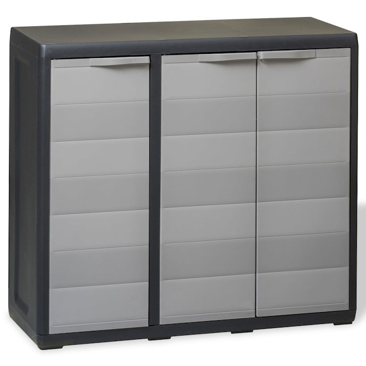 Dulap de depozitare pentru gradina, cu 2 rafturi, vidaXL , Multicolor