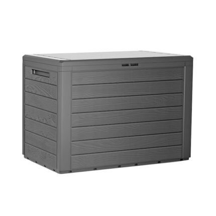Lada depozitare, finisaj imitatie lemn - “Woodebox”, gri antracit, 190 litri, cm 78 x 43,8 x 55,5h