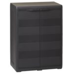Dulap de depozitare pentru gradina, vidaXL , Negru, 65 x 38 x 87 cm