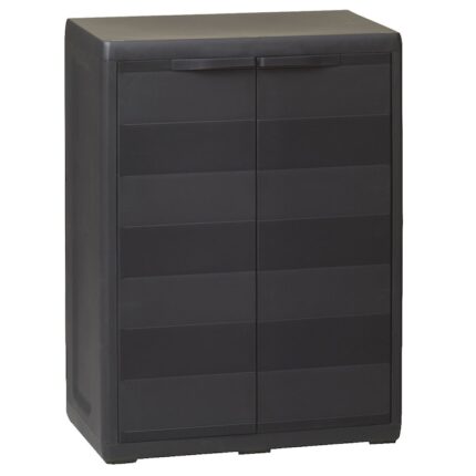 Dulap de depozitare pentru gradina, vidaXL , Negru, 65 x 38 x 87 cm