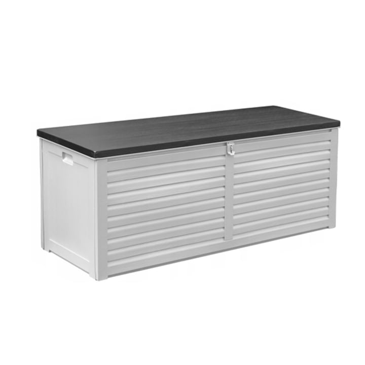 Cutie de Depozitare de Gradina GardenLine 390 litri Gri cu Negru