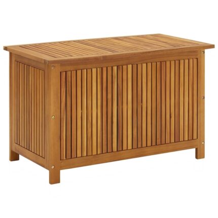 Lada depozitare de gradina, vidaXL, Lemn masiv de acacia, 90 x 50 x 58 cm, Maro miere