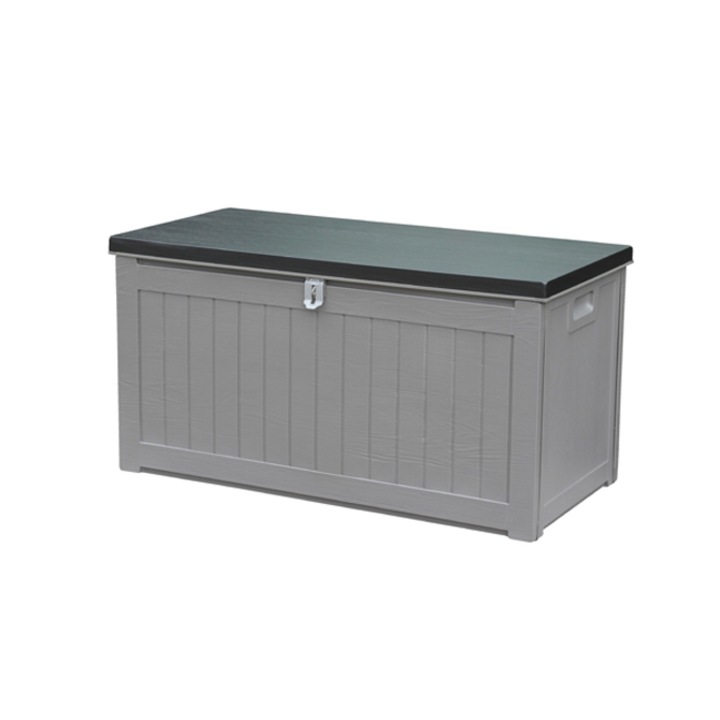 Cutie de Depozitare de Gradina GardenLine 270 litri Gri Negru