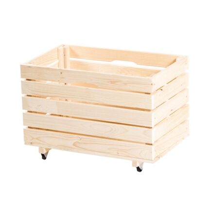 Lada depozitare, prevazuta cu roti, din lemn, Timi, 600x400x450 mm
