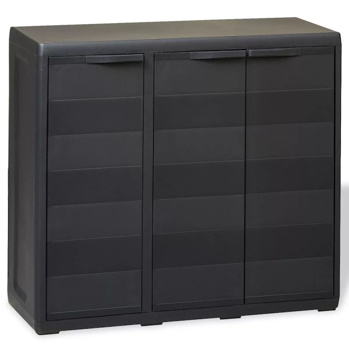 Dulap de depozitare pentru gradina, Design practic, cu 2 rafturi negru, mobila3992