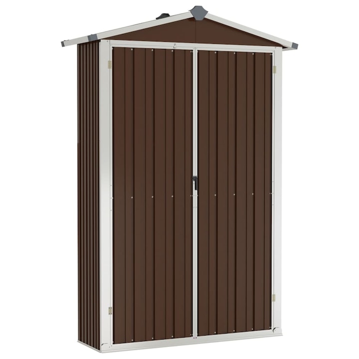 Sopron de gradina vidaXL, Otel, 107,5 x 46 x 183 cm, Maro, 46304