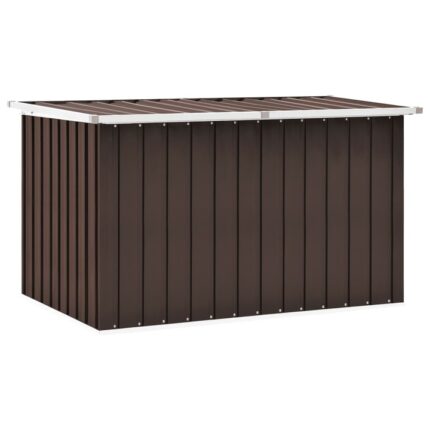 Lada depozitare pentru gradina, vidaXL, Otel galvanizat/Plastic, 149 x 99 x 93 cm, Maro