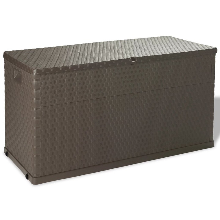 Cutie de depozitare pentru gradina vidaXL, maro, 120x56x63 cm, PP ratan