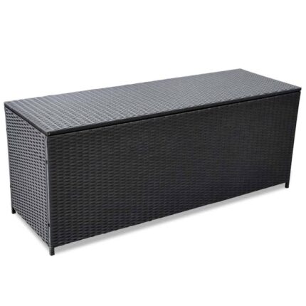 Lada depozitare gradina, Zakito Europe, poliratan, negru, 150x50x60cm
