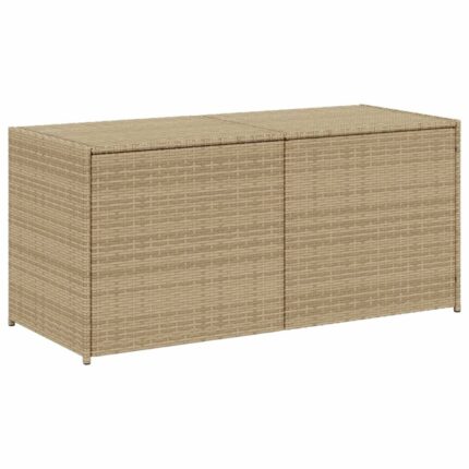 Lada depozitare de gradina vidaXL, bej combinat, 283 L, poliratan, 9.2 Kg