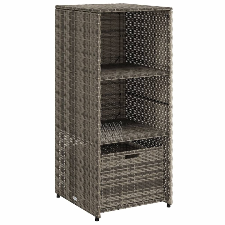 Dulap depozitare de gradina vidaXL, gri, 50x55x115 cm, poliratan, 11.6 Kg