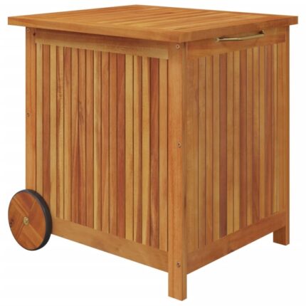 Lada de depozitare gradina cu roti vidaXL, 60x50x58 cm, lemn acacia, 11.8 kg