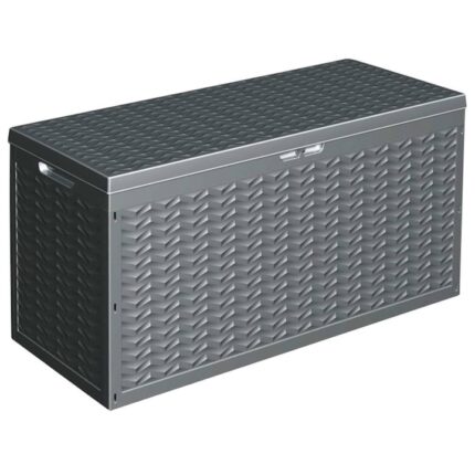 Lada de depozitare pentru gradina cu maner ProGarden, gri inchis, 300 L, 120 x 45 x 60 cm