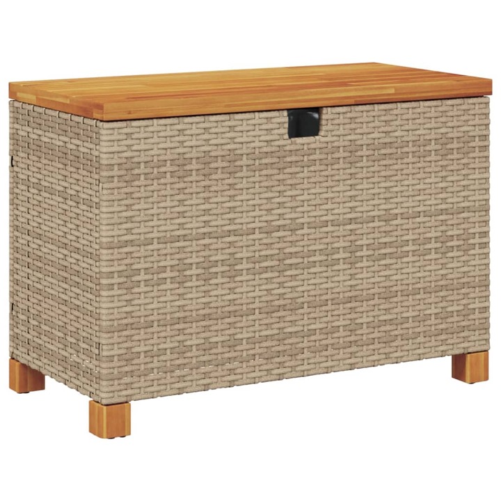 Cutie depozitare gradina vidaXL, bej, 80x40x48 cm, lemn acacia poliratan, 9.4 Kg
