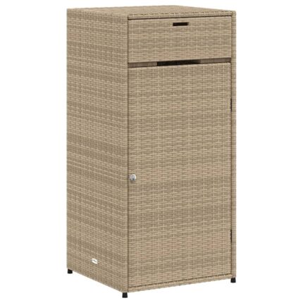 Dulap de gradina Zakito Europe, rattan PE, cu usa, bej, 55x55x111 cm