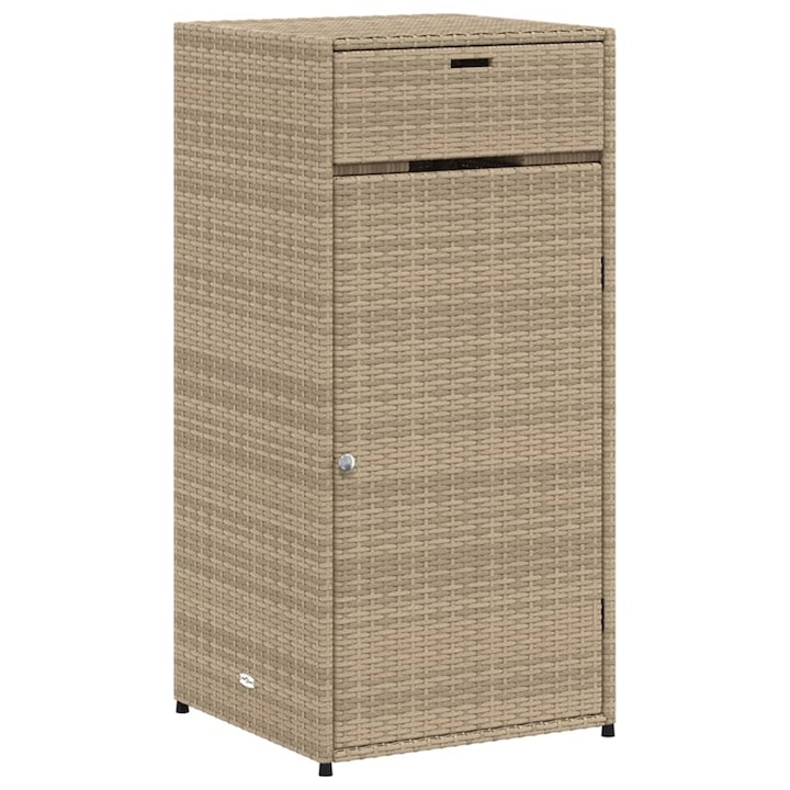 Dulap de gradina Zakito Europe, rattan PE, cu usa, bej, 55x55x111 cm