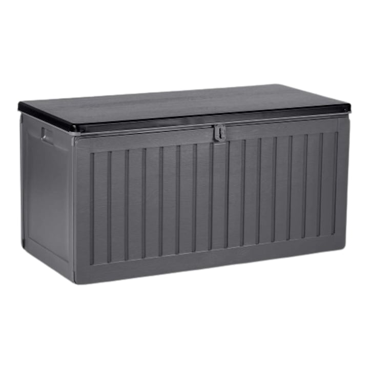 Cutie gradina DacEnergy©, din plastic, maner de transport, cu capac, 270 l, 109 x 51, 5 x 55 cm, gri