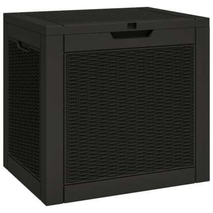Lada depozitare de gradina, negru, 55,5x43x53 cm, polipropilena 364178