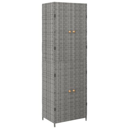 Dulap de gradina Zakito Europe, poliratan, 4 compartimente, gri, 59x40x180cm