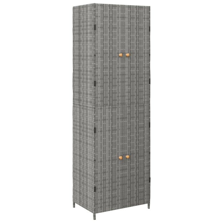 Dulap de gradina Zakito Europe, poliratan, 4 compartimente, gri, 59x40x180cm